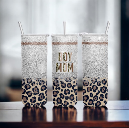20 oz Bling Boy Mom Skinny Tumbler