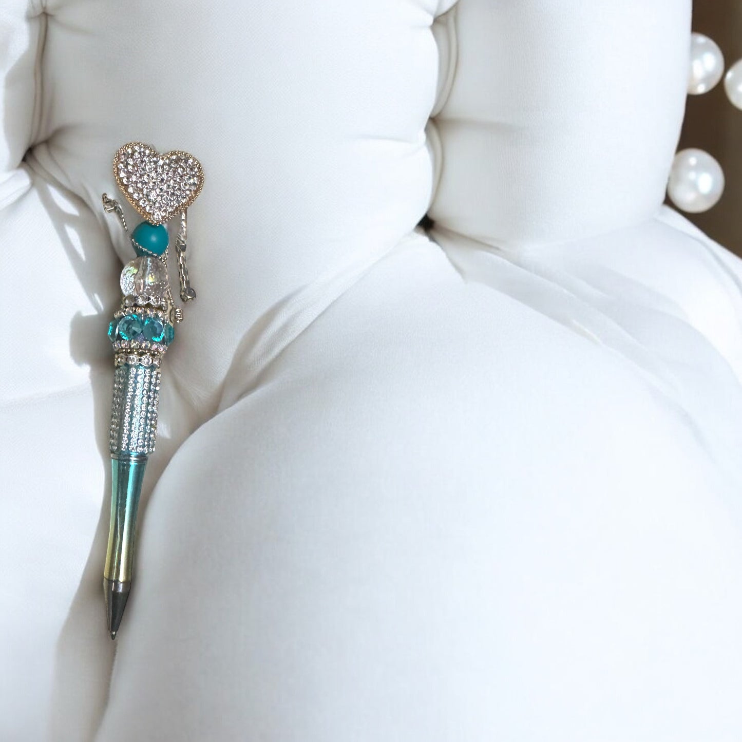 Crystal Heart Refillable Pen