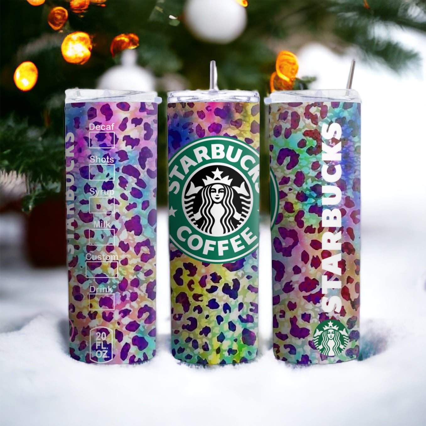 Colorful Leopard Skinny Tumbler