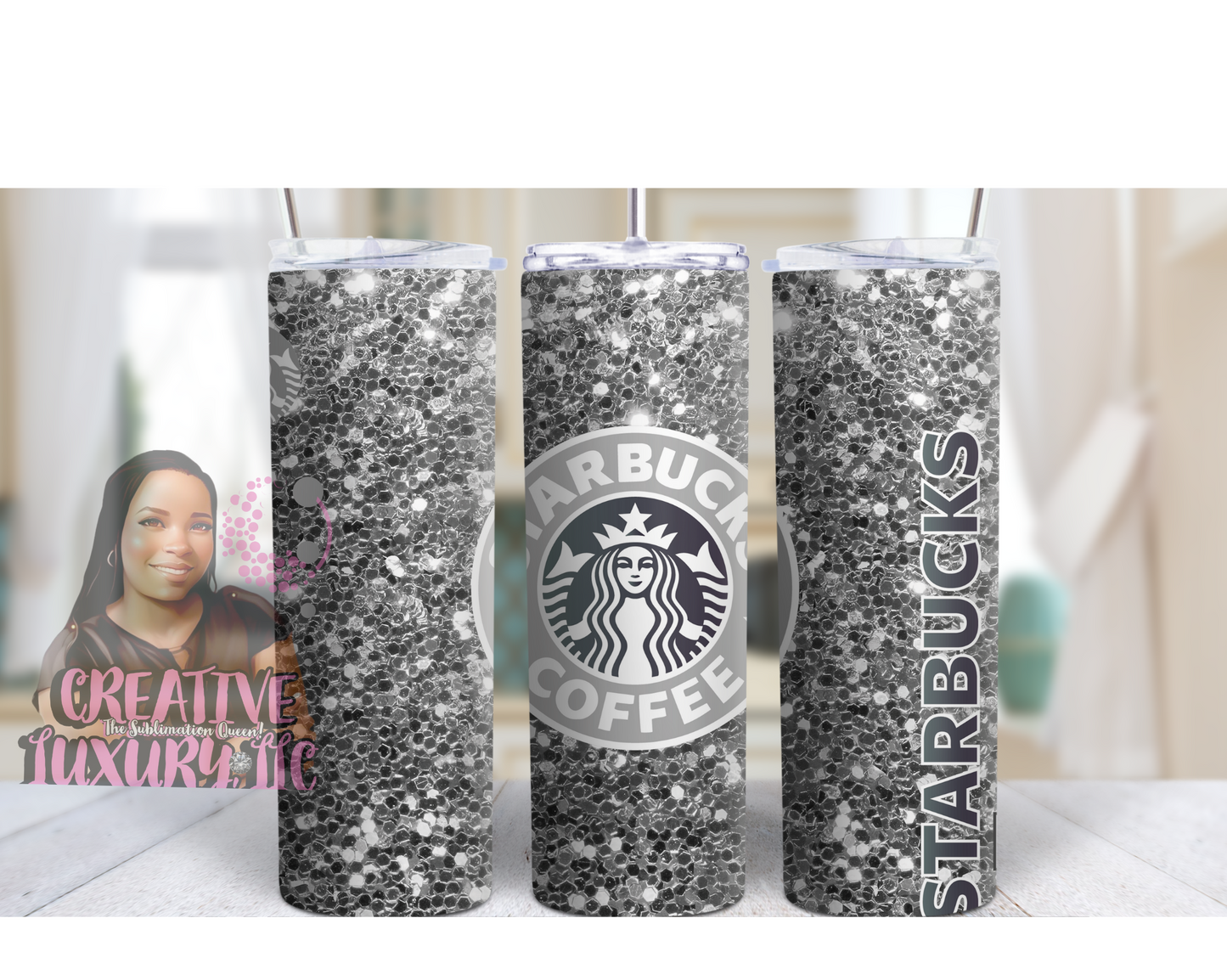 Starbucks Inspired Bling Tumbler, Skinny Tumbler