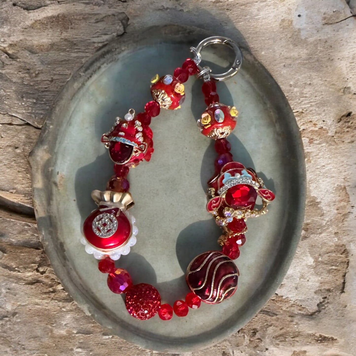 Red Glam Keychain Wristlet