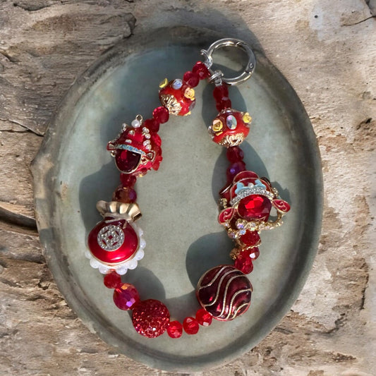 Red Glam Keychain Wristlet