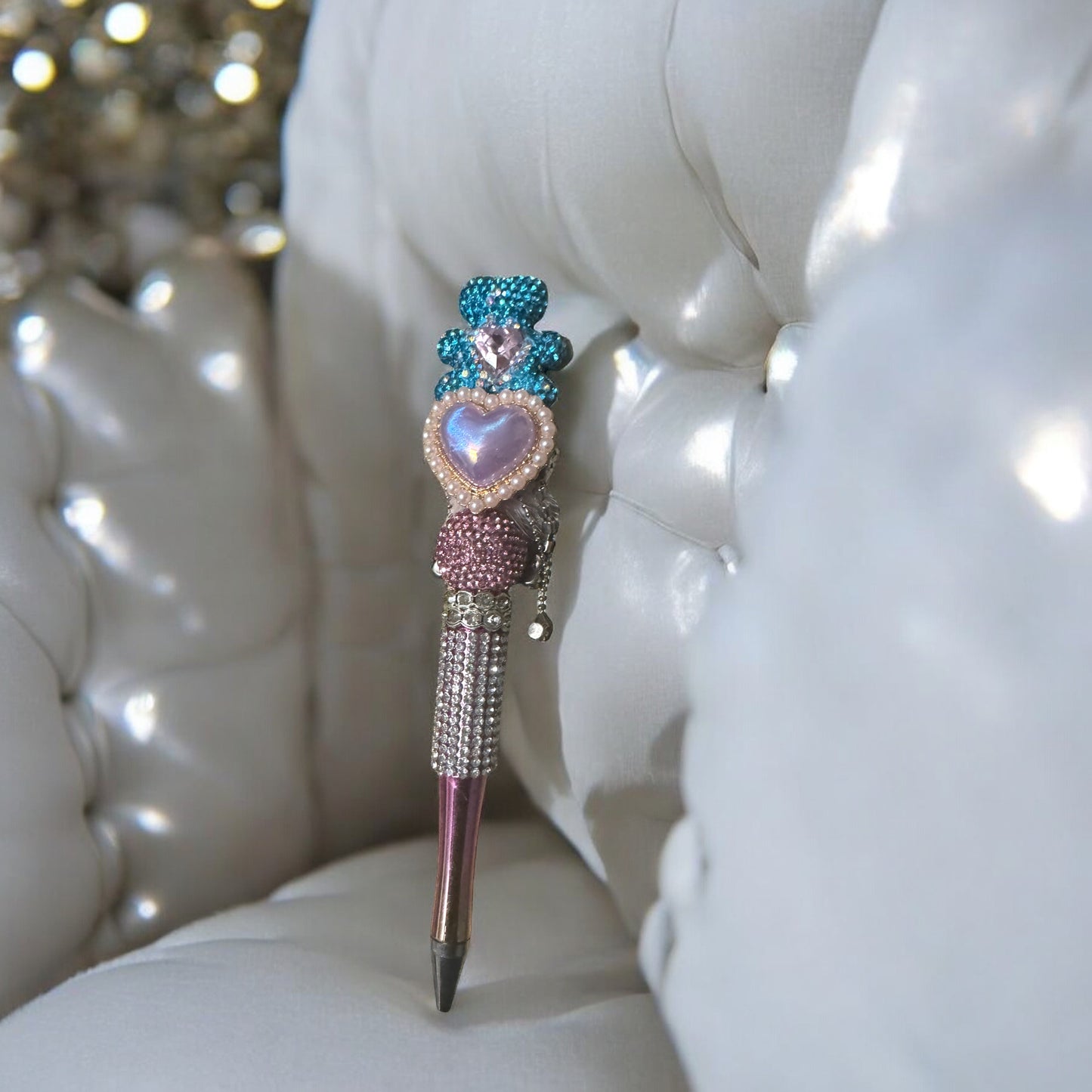 Heart Charm Bling Refillable Pen