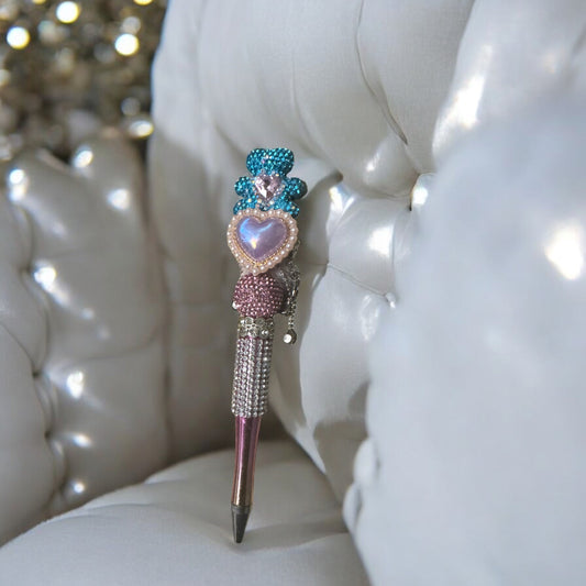 Heart Charm Bling Refillable Pen