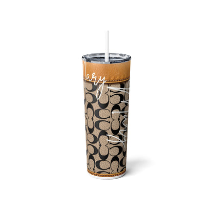 Vaso de acero delgado con pajita, 20 oz