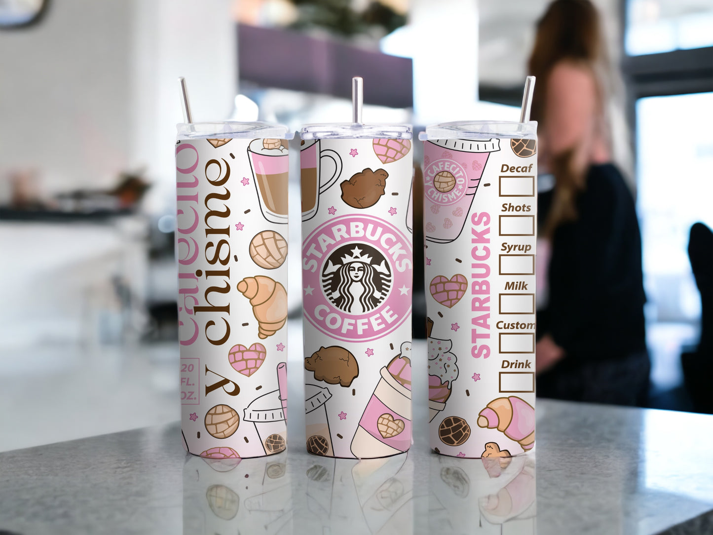 Cafecito Y Chismo 20 oz Skinny Tumbler