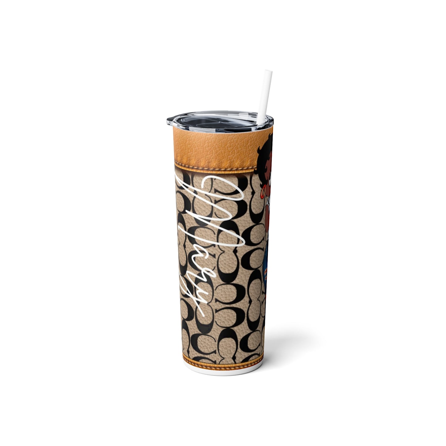 Vaso de acero delgado con pajita, 20 oz