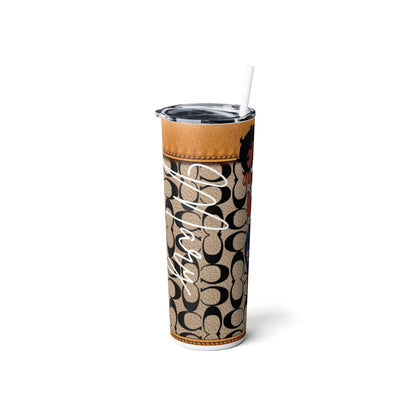 Vaso de acero delgado con pajita, 20 oz