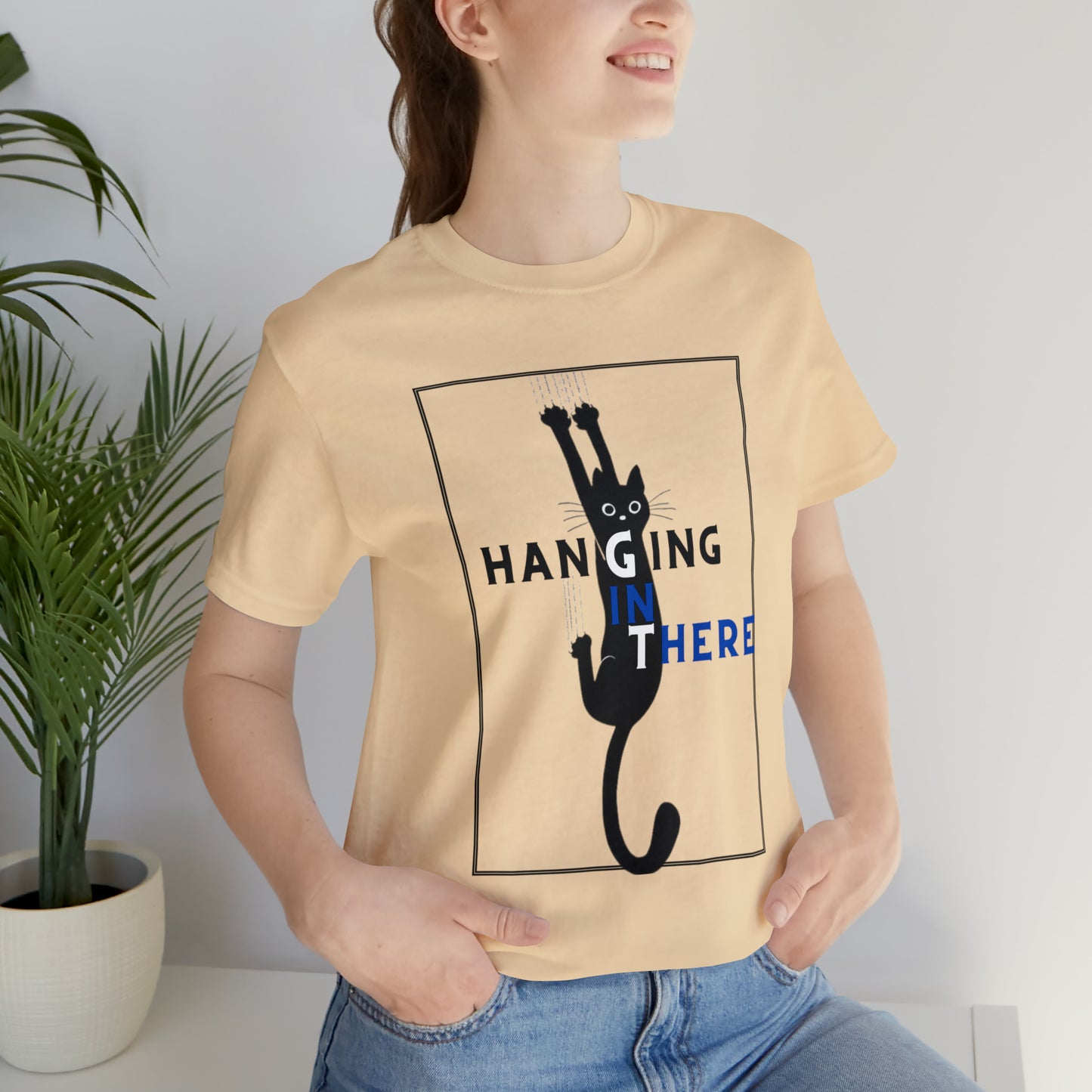 Hanging in there cat Tshirt, Cat Tshirt, Cat Mom, Cat Dad, Hanging Cat Shirt