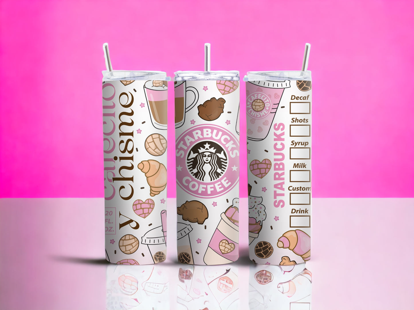 Cafecito Y Chismo 20 oz Skinny Tumbler
