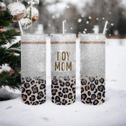 20 oz Bling Boy Mom Skinny Tumbler