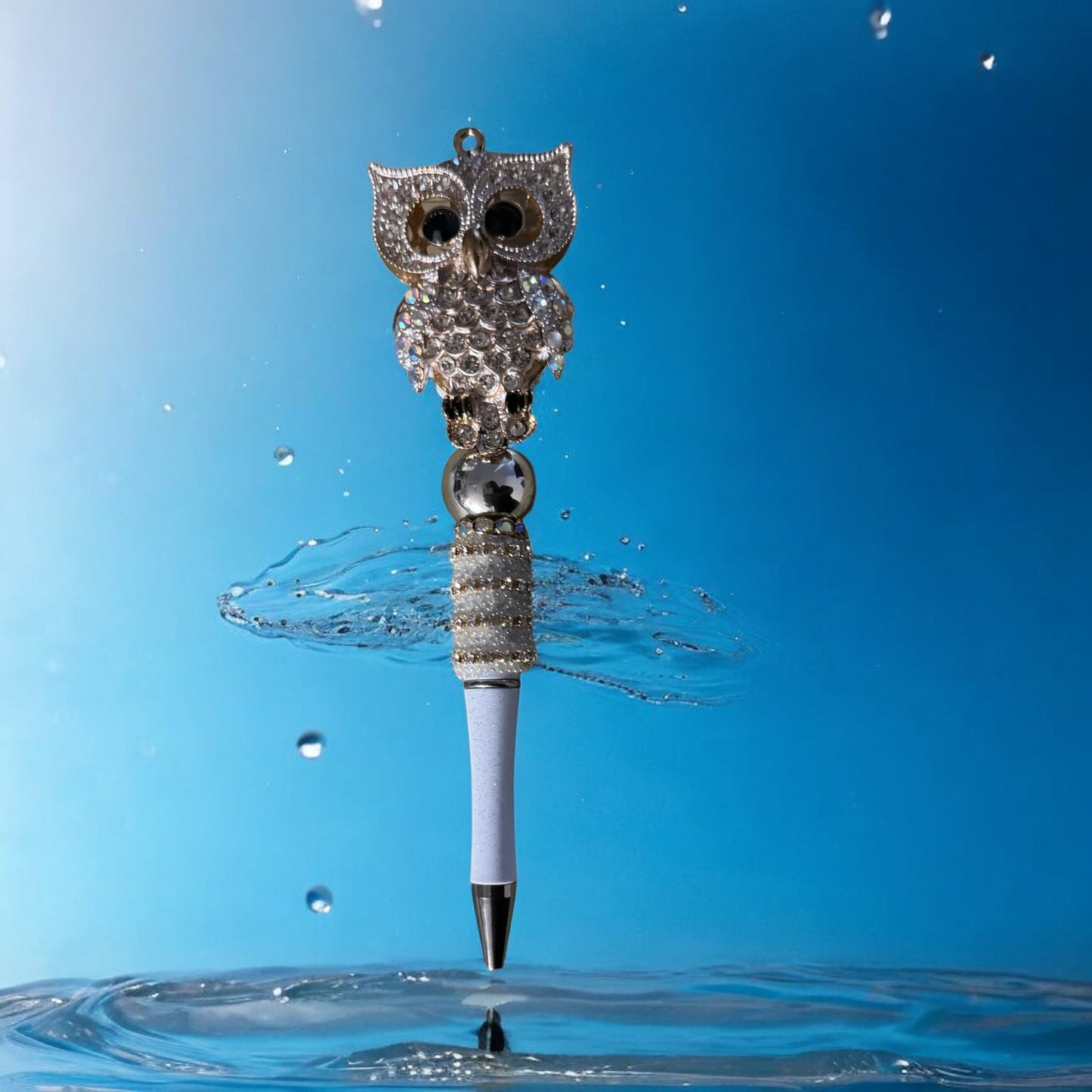 Owl-Themed Bling Refillable Pen