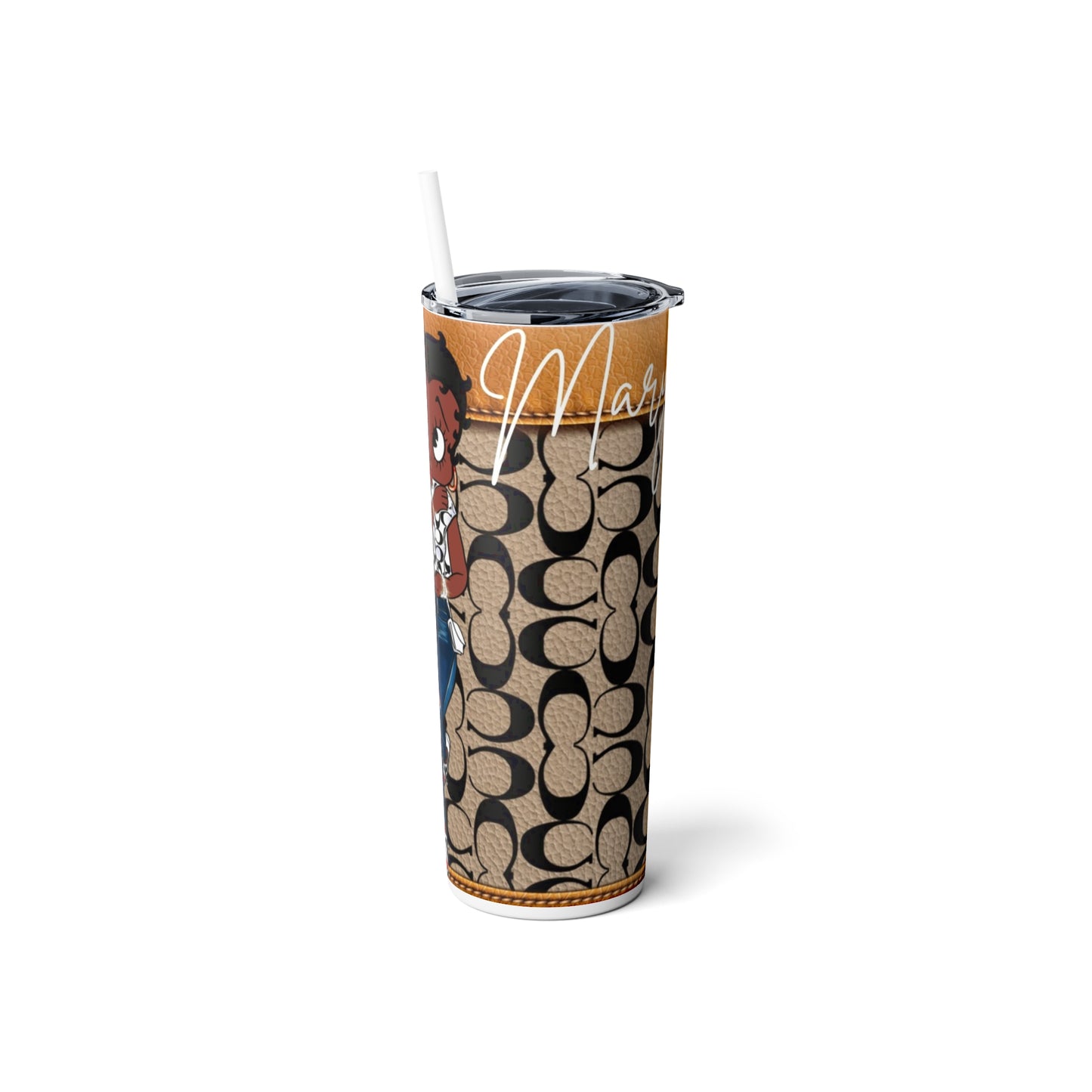 Vaso de acero delgado con pajita, 20 oz