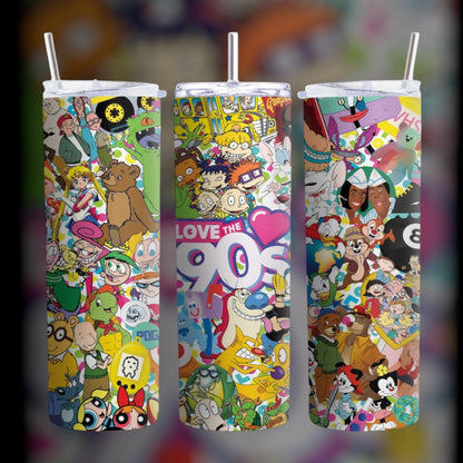 90’s Nostalgia Themed Skinny Tumbler