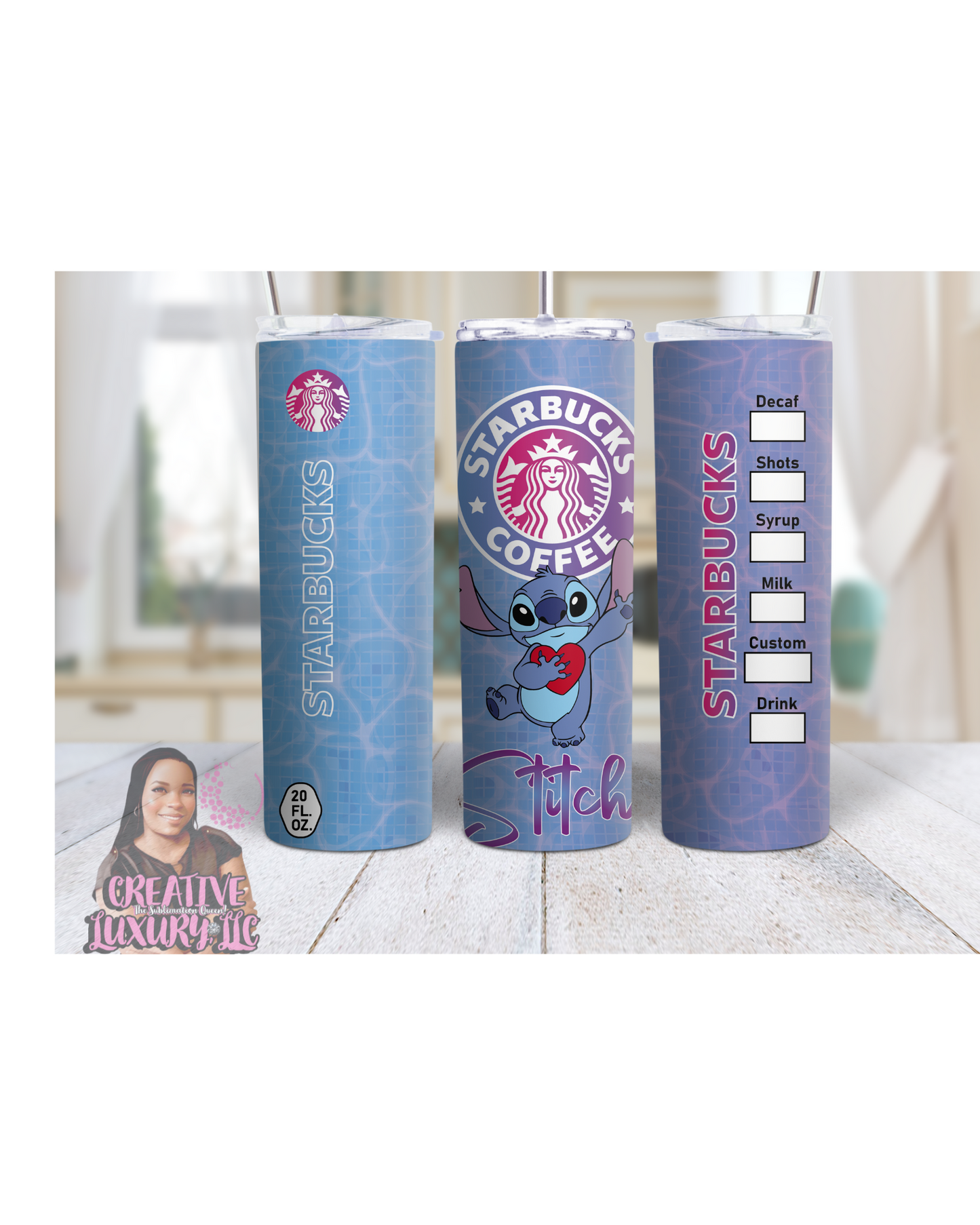 20 oz Stitch Skinny Tumbler