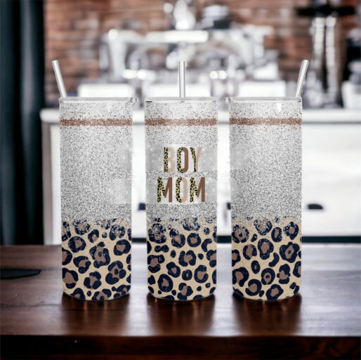 20 oz Bling Boy Mom Skinny Tumbler