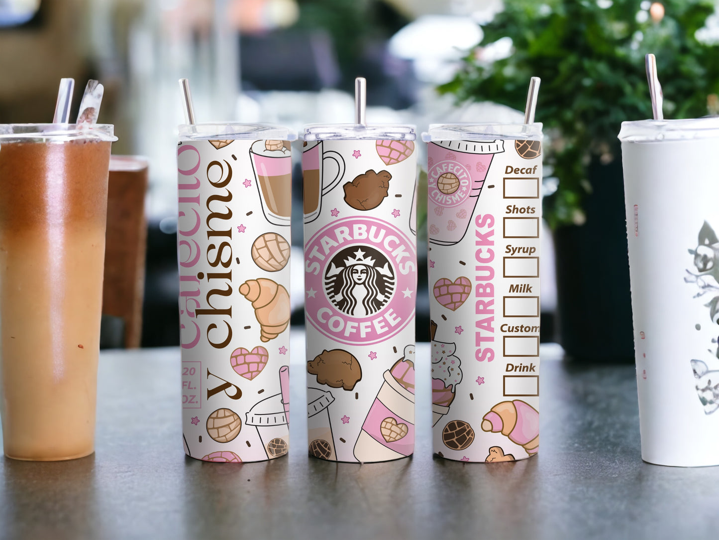 Cafecito Y Chismo 20 oz Skinny Tumbler