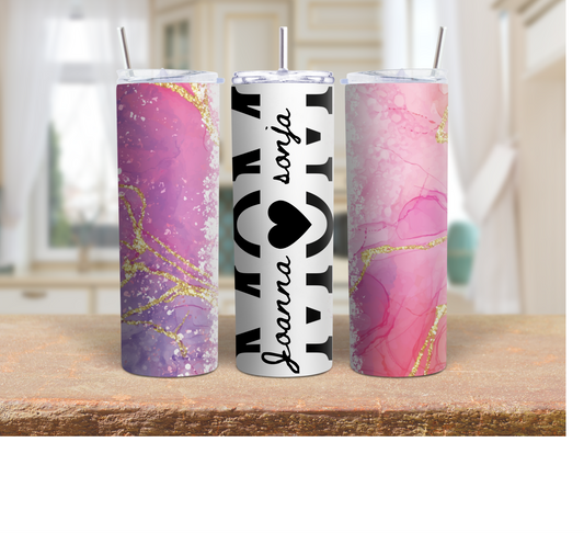 Mom Tumbler, Tumbler for Mama, 20 oz, Skinny Tumbler