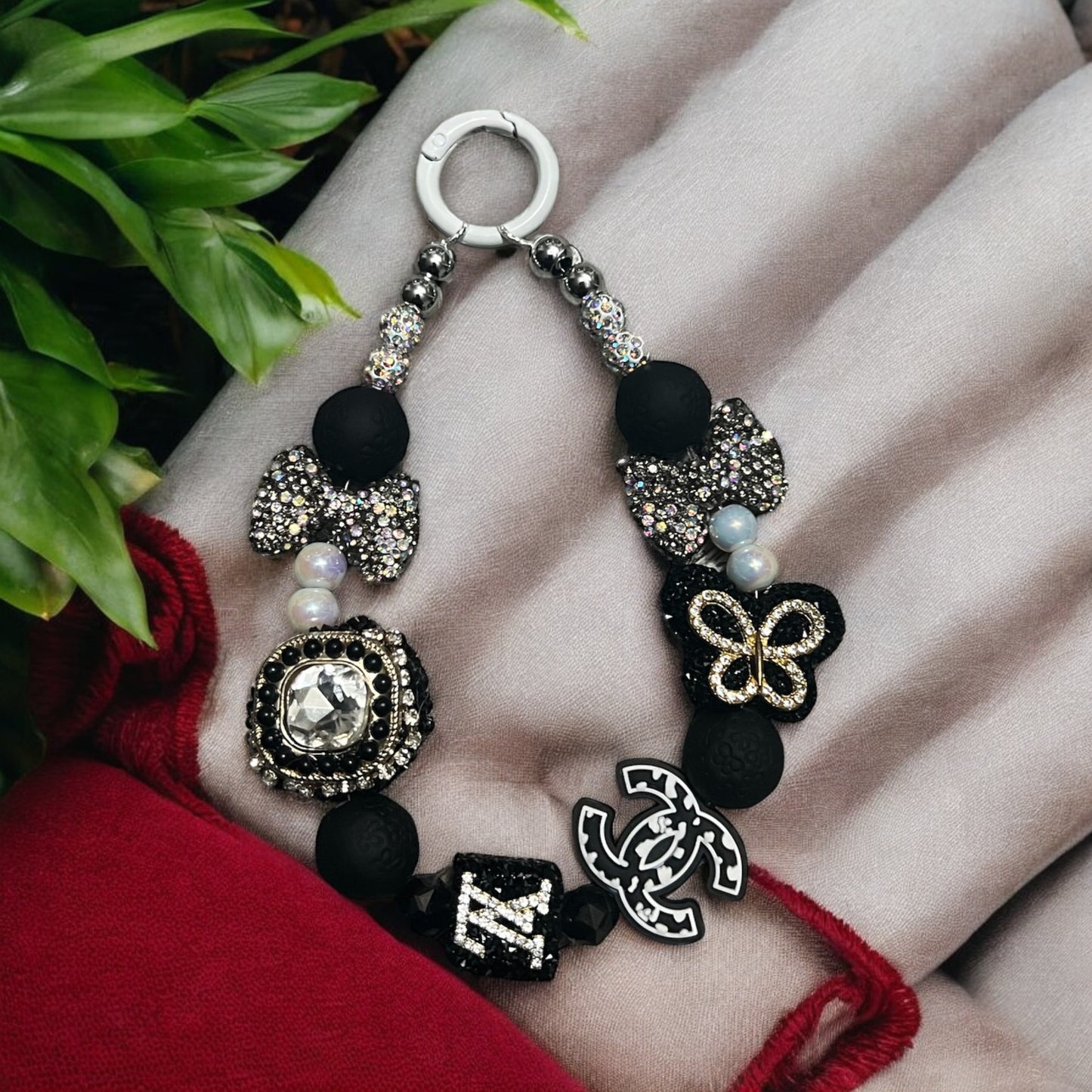 Designer Inspired Glam Keychain Wristlet