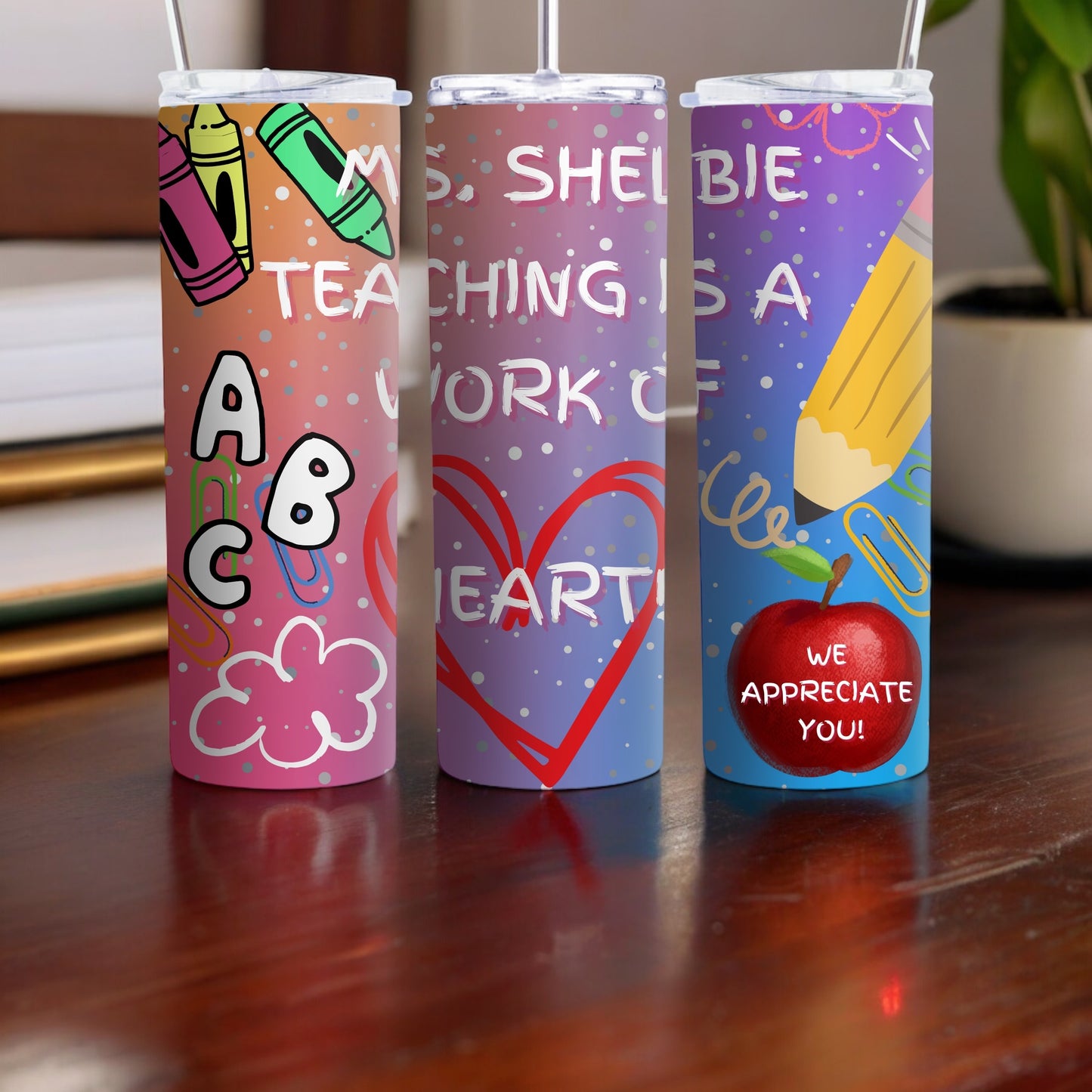 Vaso personalizado de agradecimiento al maestro