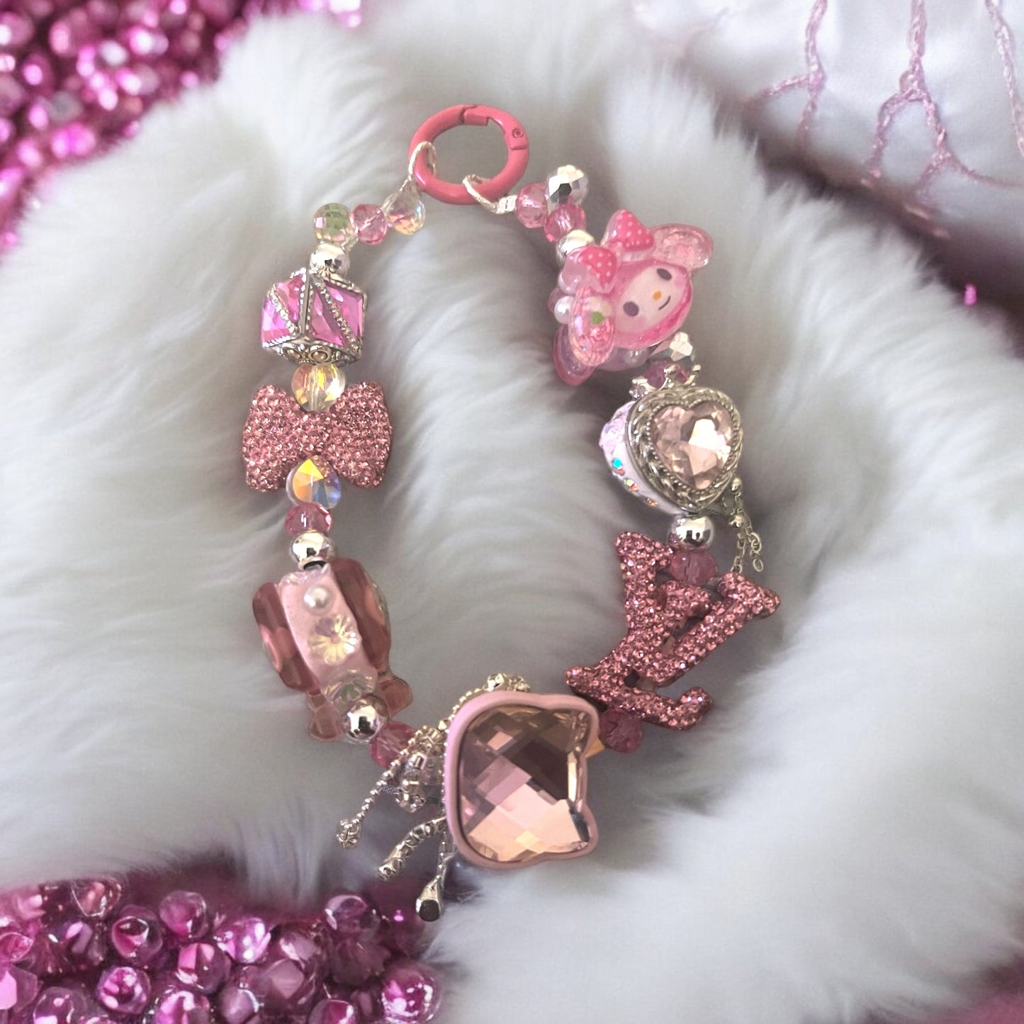 Pink Glam Keychain Wristlet