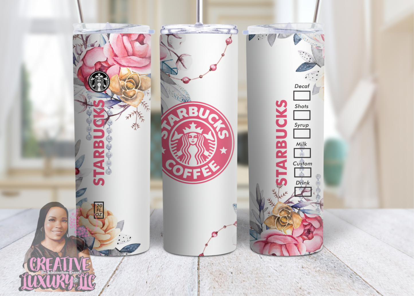 Floral 20 oz Skinny Tumbler