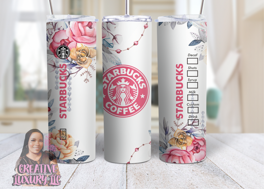 Floral 20 oz Skinny Tumbler