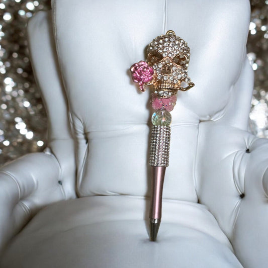Skull Rhinestone Fancy Pen