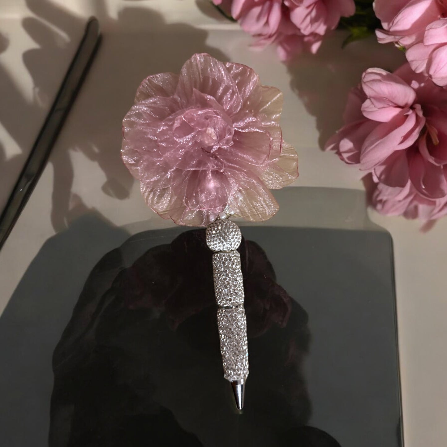 Enchanted Rose Bling Pen with Pearl and Crystal Accents