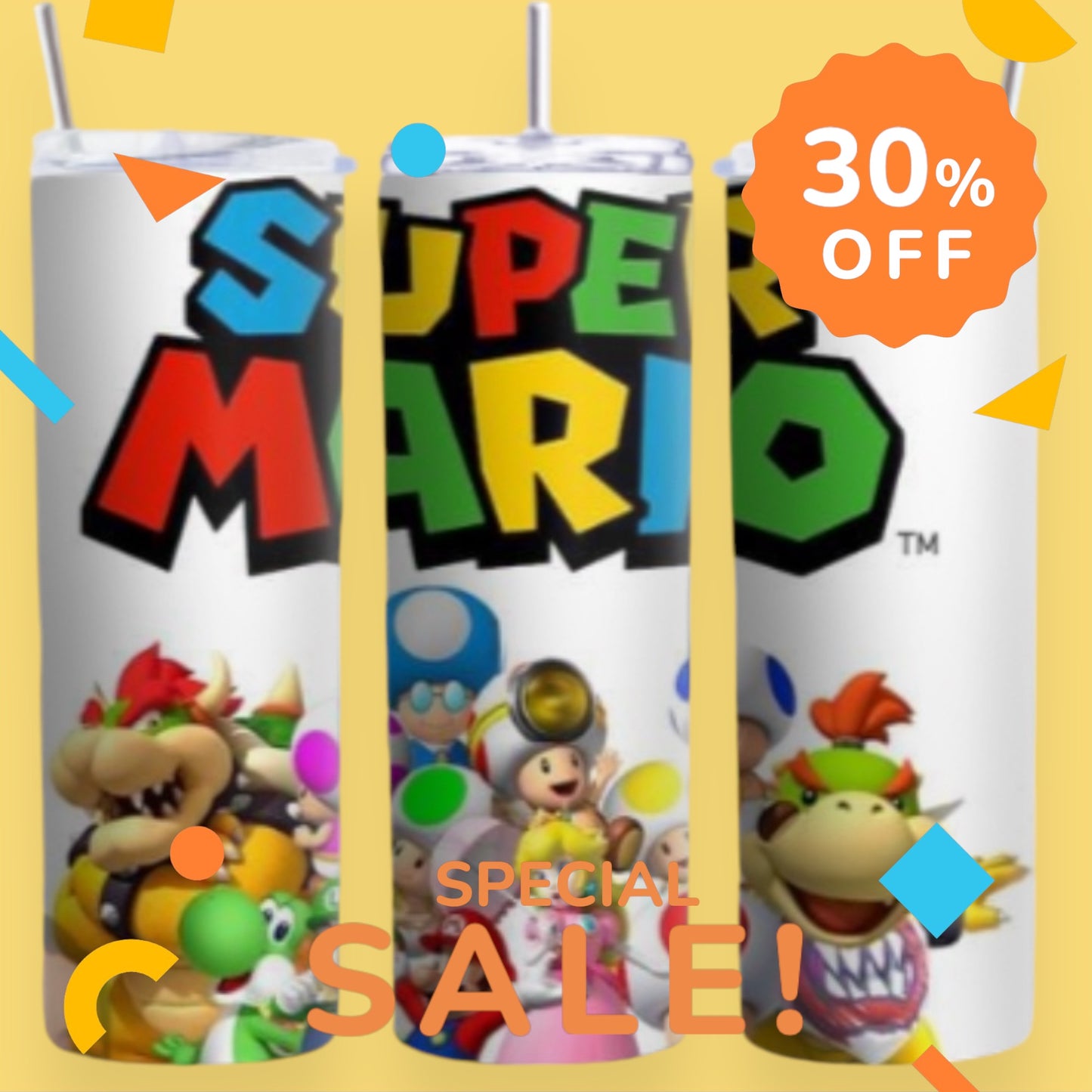 Vaso delgado Super Mario de 20 oz