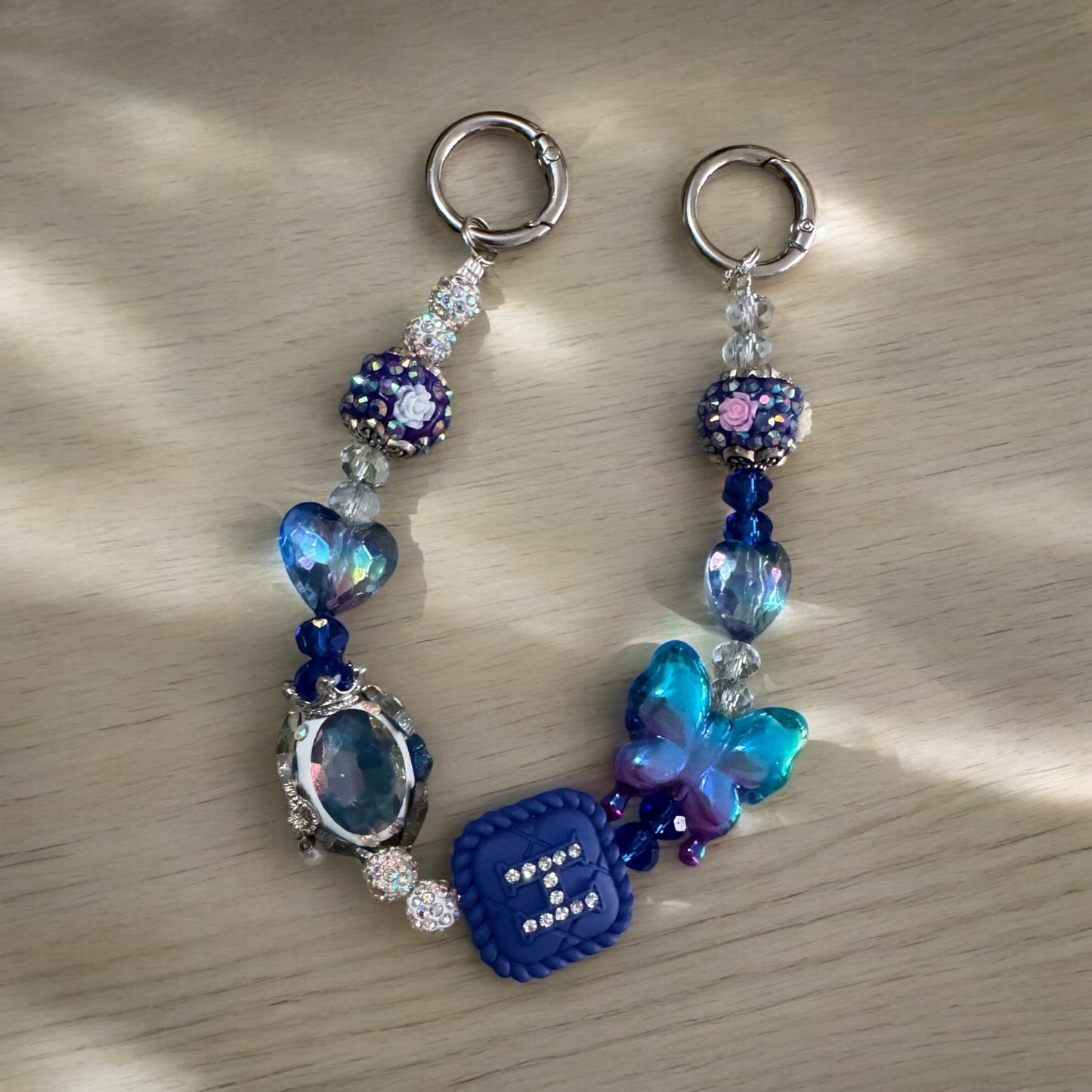 Bling Butterfly Beaded Keychain Wristlet
