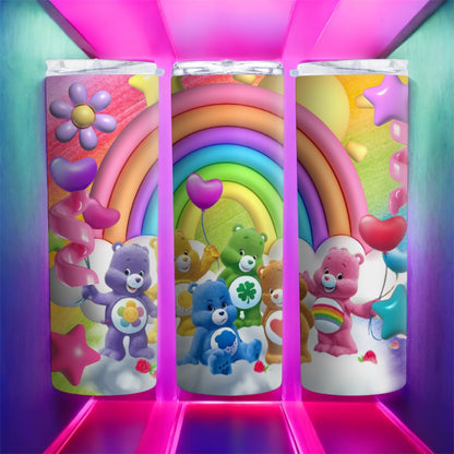 Personalizable Carebears Themed Skinny Tumbler 🌈