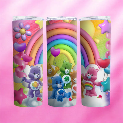 Personalizable Carebears Themed Skinny Tumbler 🌈
