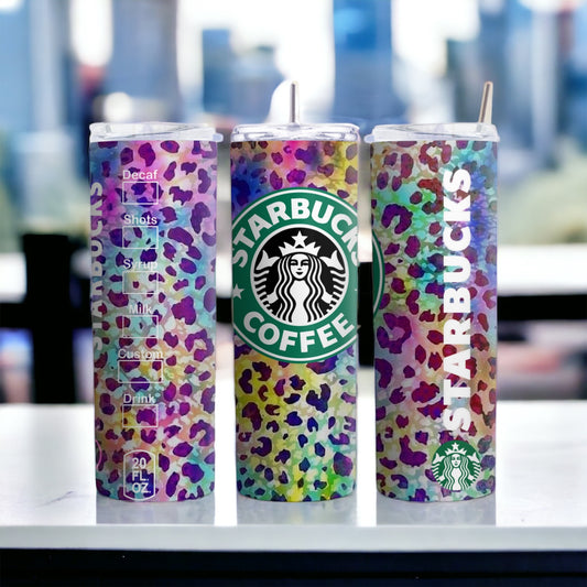 Colorful Leopard Skinny Tumbler
