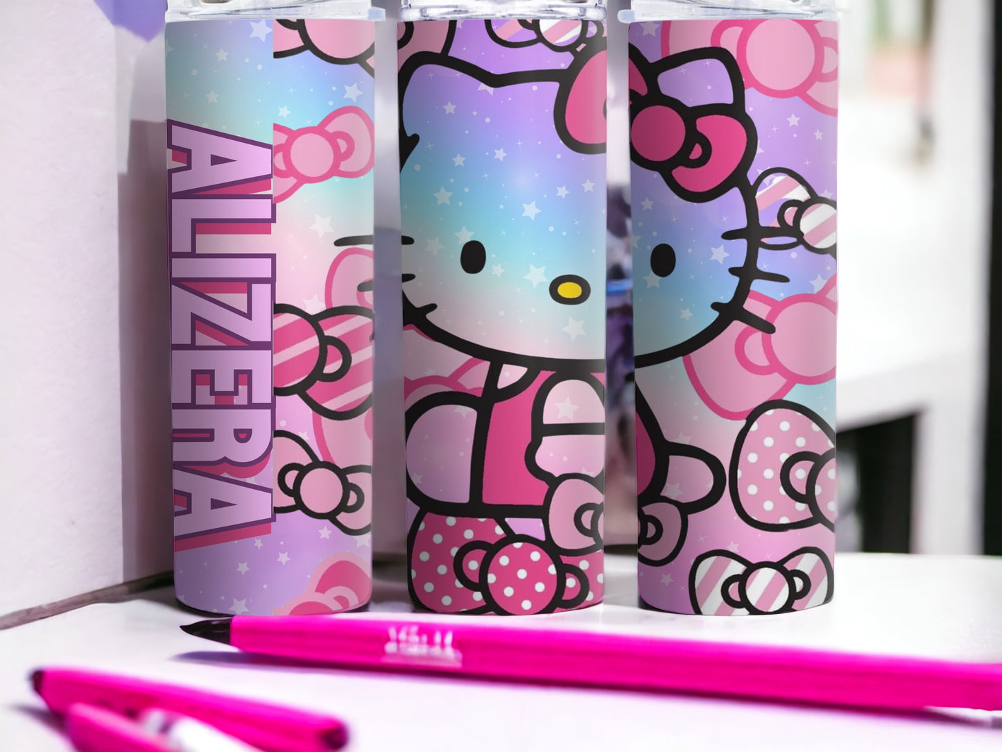 Personalizable Hello Kitty Inspired 20 Oz Skinny Tumbler