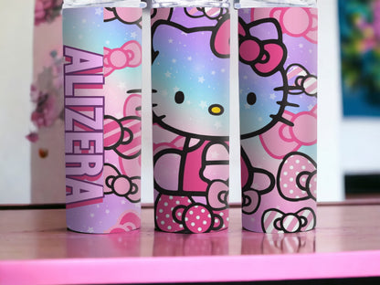Personalizable Hello Kitty Inspired 20 Oz Skinny Tumbler