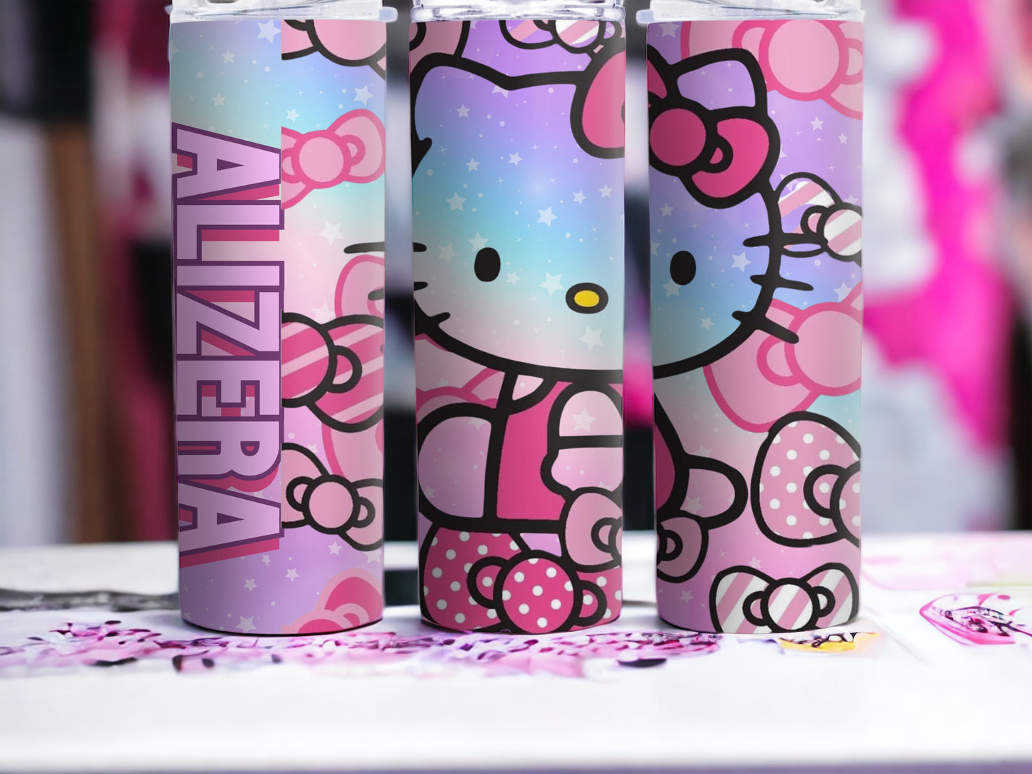 Personalizable Hello Kitty Inspired 20 Oz Skinny Tumbler