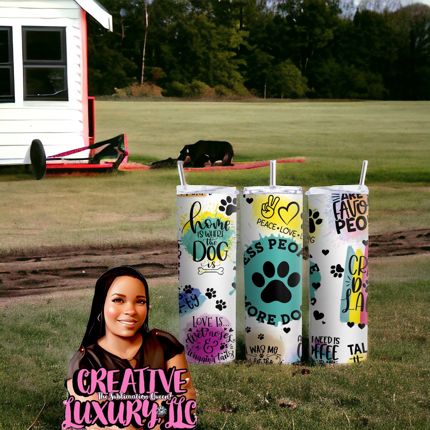Puppy Love 20 oz Skinny Tumbler