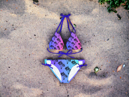 Palm Tree Strappy Bikini Set/ His and Hers
